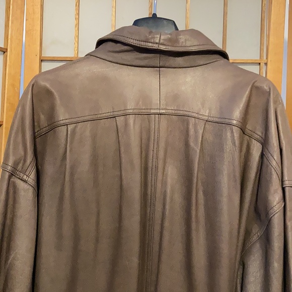Vintage Jaqueline Ferrar long coat. Medium. Brown leather. - Picture 9 of 9